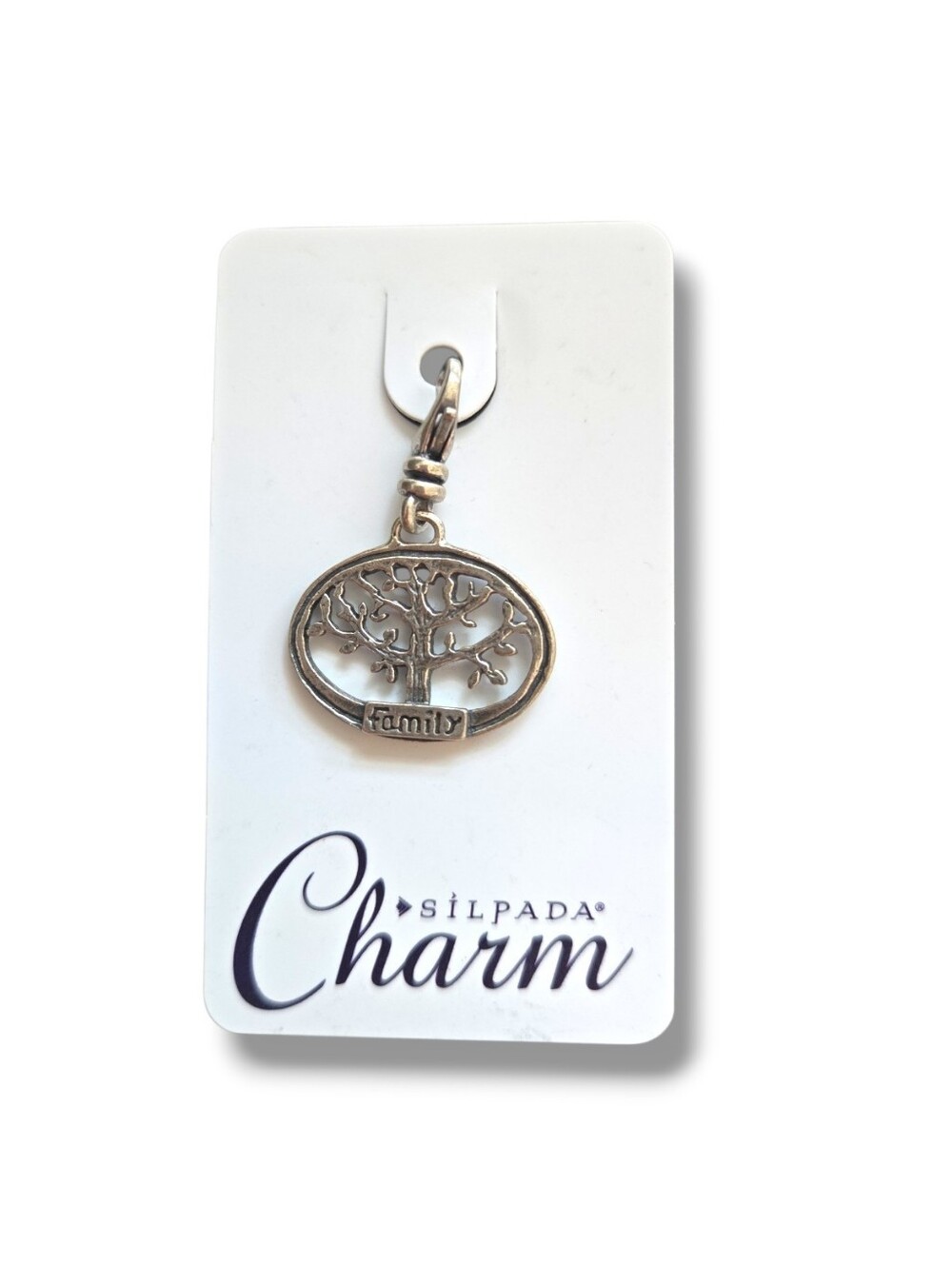 Silpada Silver Tree of Life 'Family' Charm Pendant - Silver